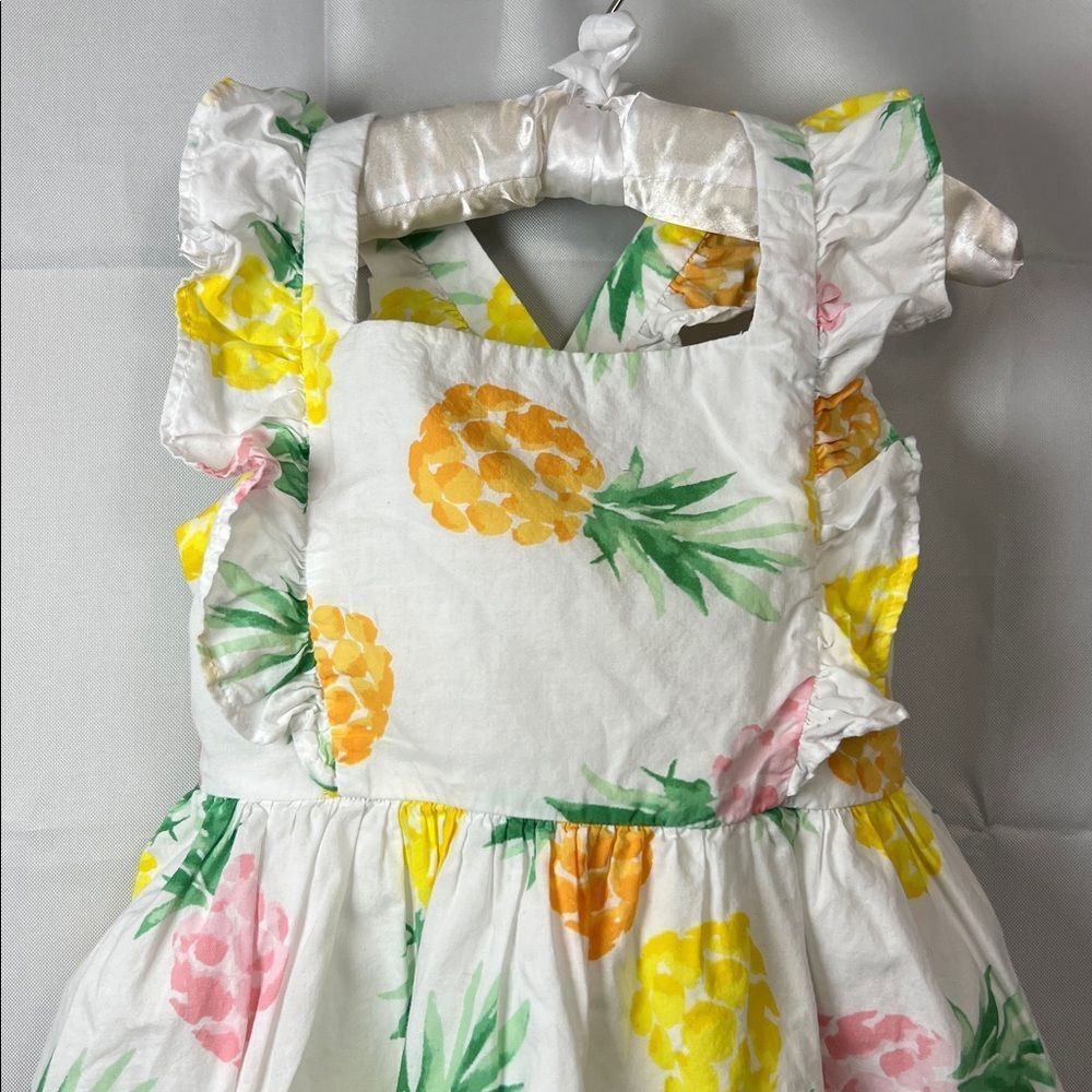 Janie and Jack white cotton Pineapple print dress size 2T - Picture 4 of 12
